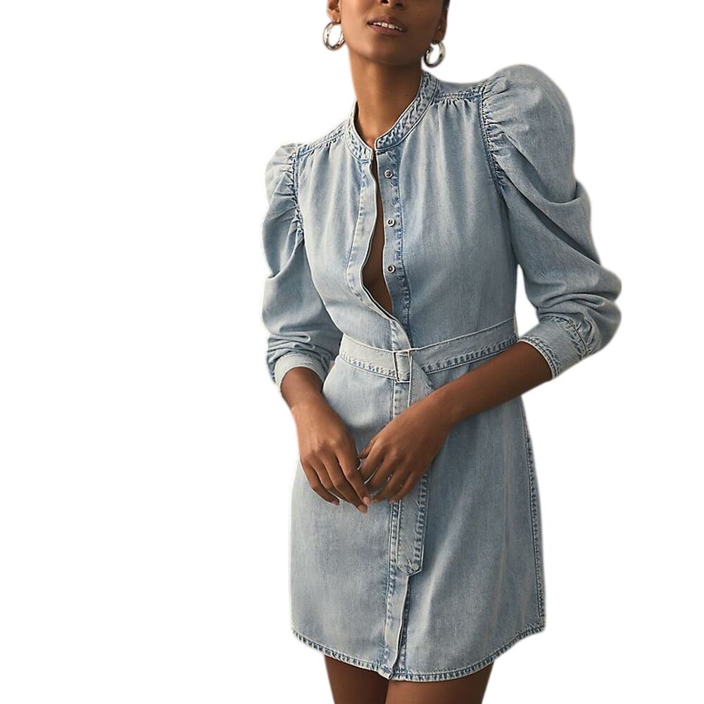 Frame Classic Blue Gillian Mini Dress Size L